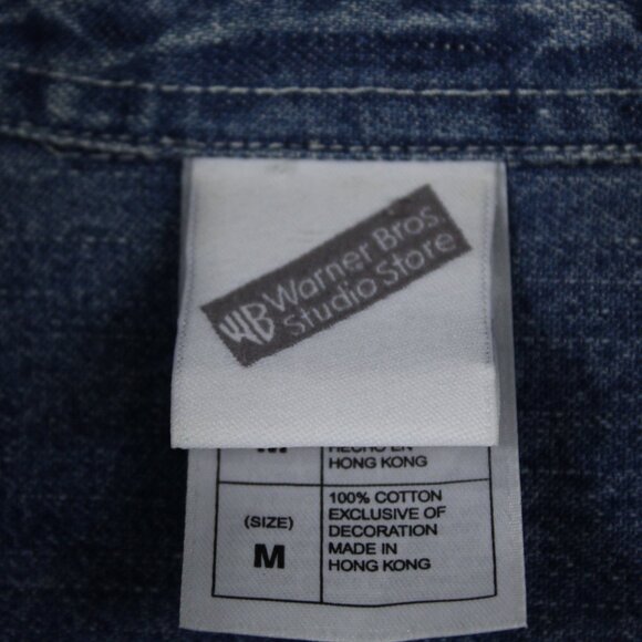 WARNER BROS STUDIO STORE LOONEY TUNES EMBROIDERED BUTTON DOWN DENIM SHIRT SIZE M - Picture 5 of 7